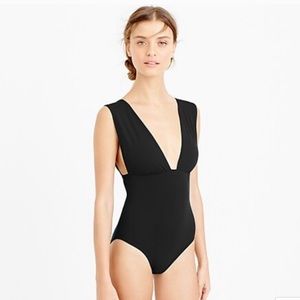 NWT JCrew V-neck one piece swimsuit size 4 navy